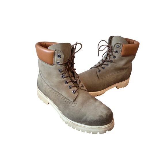 Timberland 6 inch premium nubuck leather work boot lace up grey 10.5 - Picture 1 of 7